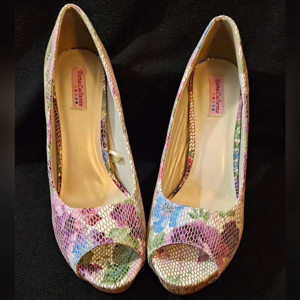 Torta Caliente Snakeskin Pattern Multi Color Flor… - image 3